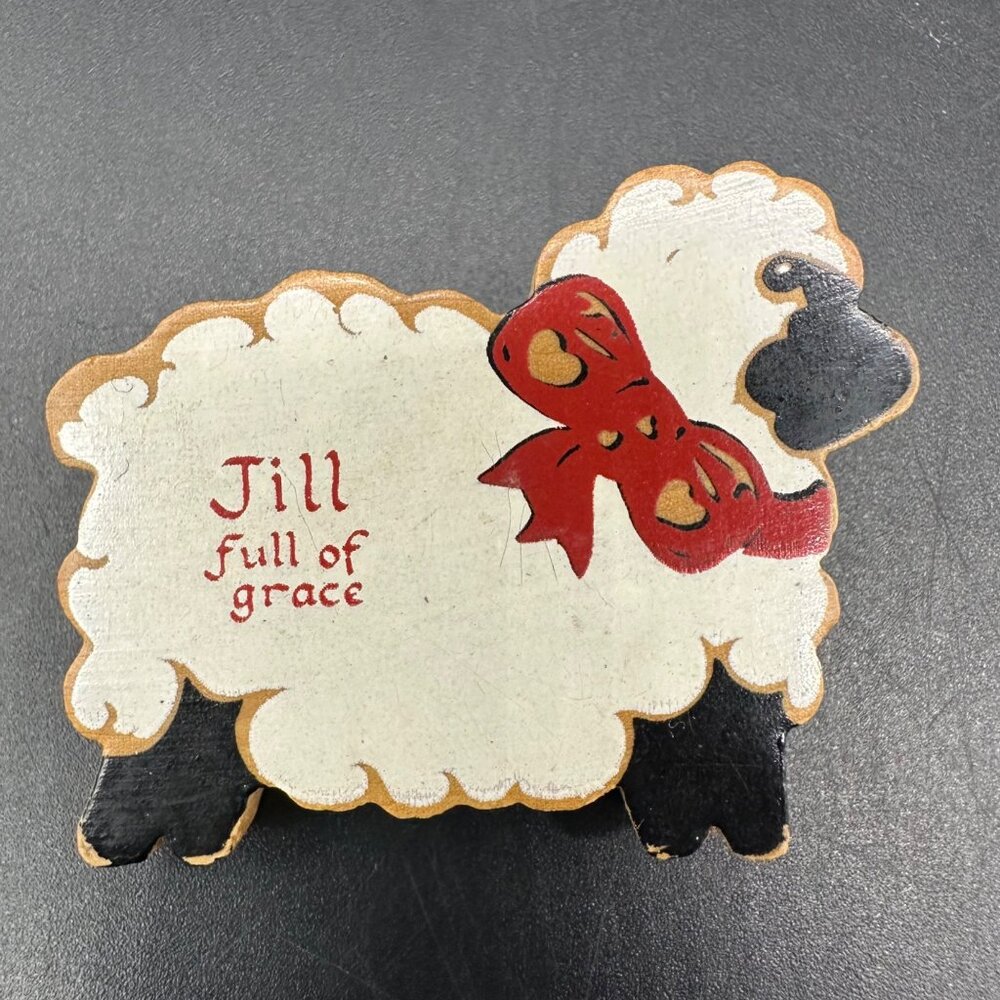 Jill Personalized Jewelry Set Full Of Grace Sheep Brooch Beaded Necklace Vintage - Picture 2 of 11